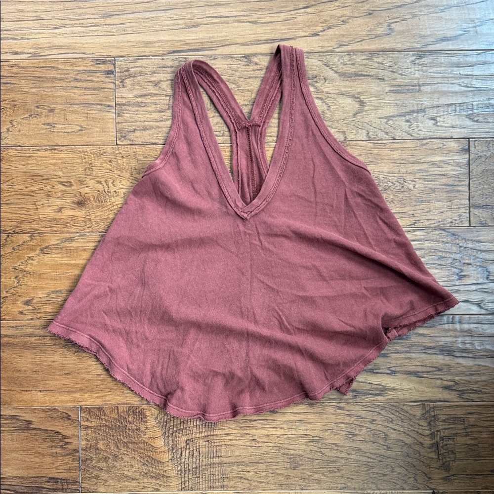 We The Free V-Neck Tank Top - Warm Brown